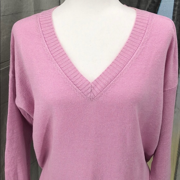 Eileen Fisher Pink Linen V-Neck Sweater Size S - Picture 2 of 7